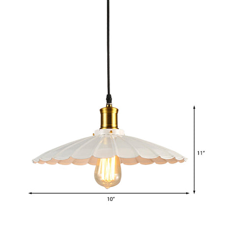 Industriell Våglinjig Hänglampa 1-Ljus i Svart/Vitt Carvallo