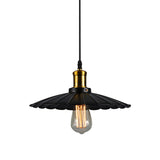 Industriell Våglinjig Hänglampa 1-Ljus i Svart/Vitt Carvallo