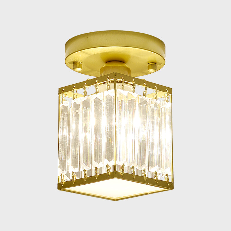 Kristall Foyer Plafondslampa - Modern Svart/Guld Semi-Flush Design Carvallo