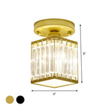Kristall Foyer Plafondslampa - Modern Svart/Guld Semi-Flush Design Carvallo