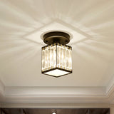 Kristall Foyer Plafondslampa - Modern Svart/Guld Semi-Flush Design Carvallo