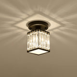 Kristall Foyer Plafondslampa - Modern Svart/Guld Semi-Flush Design Carvallo
