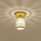 Kristall Foyer Plafondslampa - Modern Svart/Guld Semi-Flush Design Carvallo