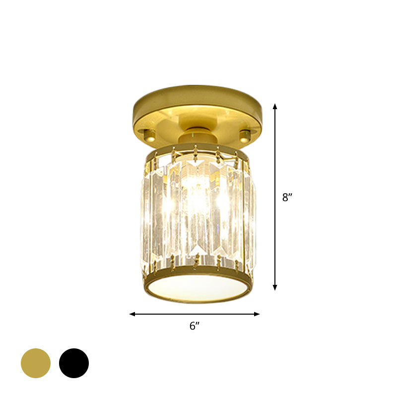 Kristall Foyer Plafondslampa - Modern Svart/Guld Semi-Flush Design Carvallo