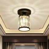 Kristall Foyer Plafondslampa - Modern Svart/Guld Semi-Flush Design Carvallo