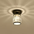 Kristall Foyer Plafondslampa - Modern Svart/Guld Semi-Flush Design Carvallo