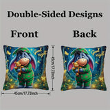 Eeyore Plysch Kuddöverdrag - Lekfullt Tvåsidigt Design med Dragkedja för Vardagsrum och Sovrum Carvallo