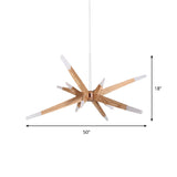 Starlite – Tidsenlig Sputnik Trä Kronlampa med LED Belysning Carvallo