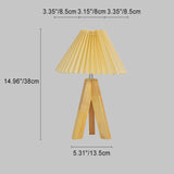 Boho LED-bordslampa – rund konisk skärm med stativfot i massivt trä MILA Sverige