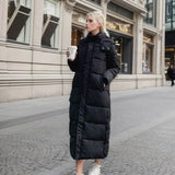 Lång Vinterjacka Dam Elegant Polyester för Kalla Dagar