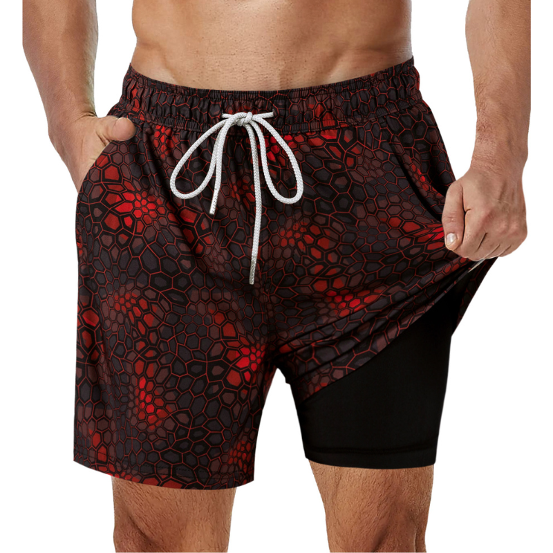 2-i-1 badshorts för män-Hemnix-Röd-S-Hemnix