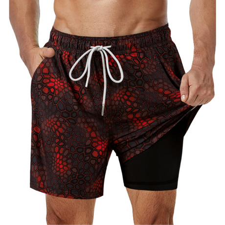 2-i-1 badshorts för män-Hemnix-Röd-S-Hemnix