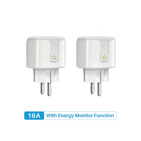 Smart WiFi-Kontakt 16A/20A – Röststyrd Uttagsadapter-Smarta Hem Elkontakt-BB-Smartkontakt 16A-2 st-Hemnix