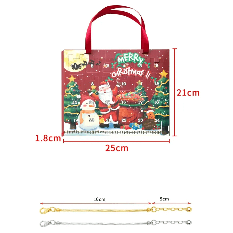 24 Dagar Julens Adventskalender Smyckesask - Berlocksarmband DIY-Jul-BB-Hemnix