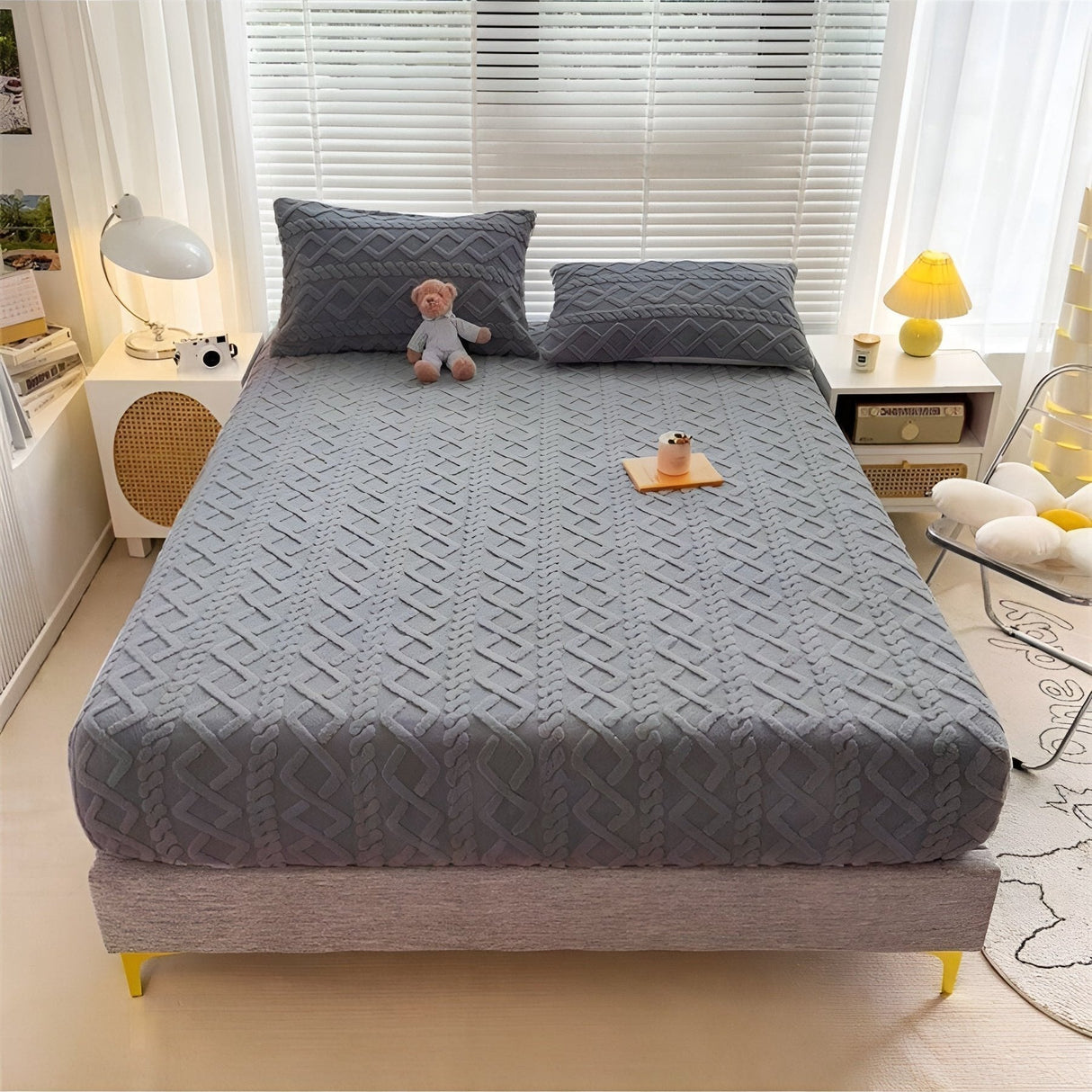 Premium Velvet Sherpa Sängset Carvallo