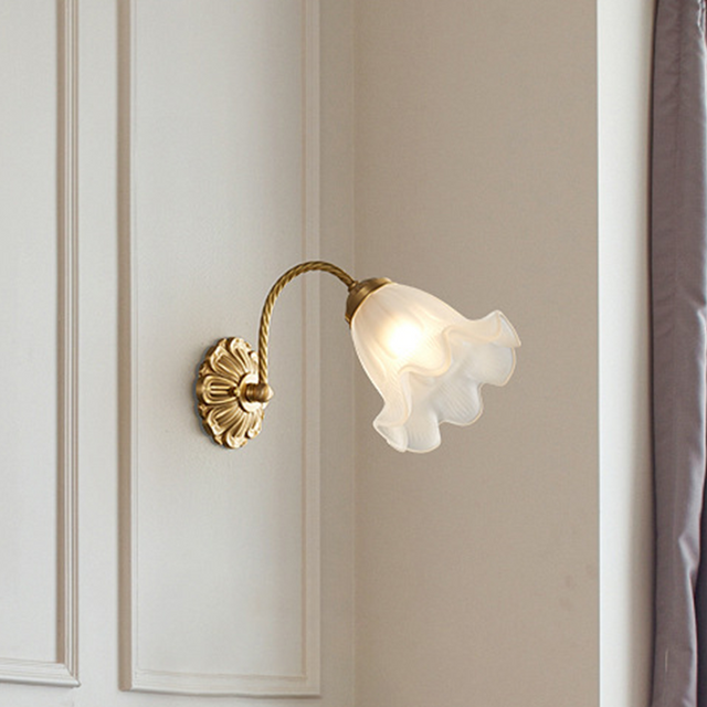 Fransk Vardagsrum Retro Glas Vägglampor Carvallo