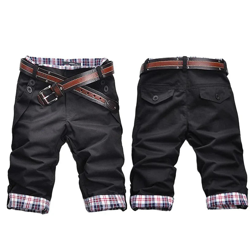 Herr Cargo Shorts Bekväm Bomull Med Flera Fickor