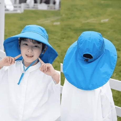 Luftig & Rolig Sommarhatt Solhatt för Barn-Barn-BB-D-Blå-Hemnix