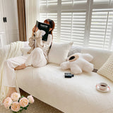 Minimalist All-Season Solid Cotton Geometric Sofföverdrag Carvallo