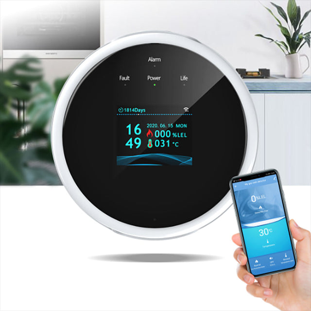 Hemvakt: Brandfarliga gasdetektorer med alarm och LCD-skärm Carvallo