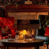 Carvallo – Sladdlös Bordslampa med Fin Tygskärm och LED-belysning Carvallo