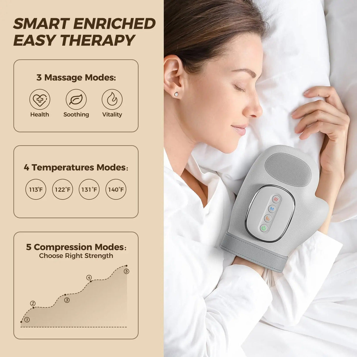 Professionell Handmassageapparat med värmekompression lindring Carvallo