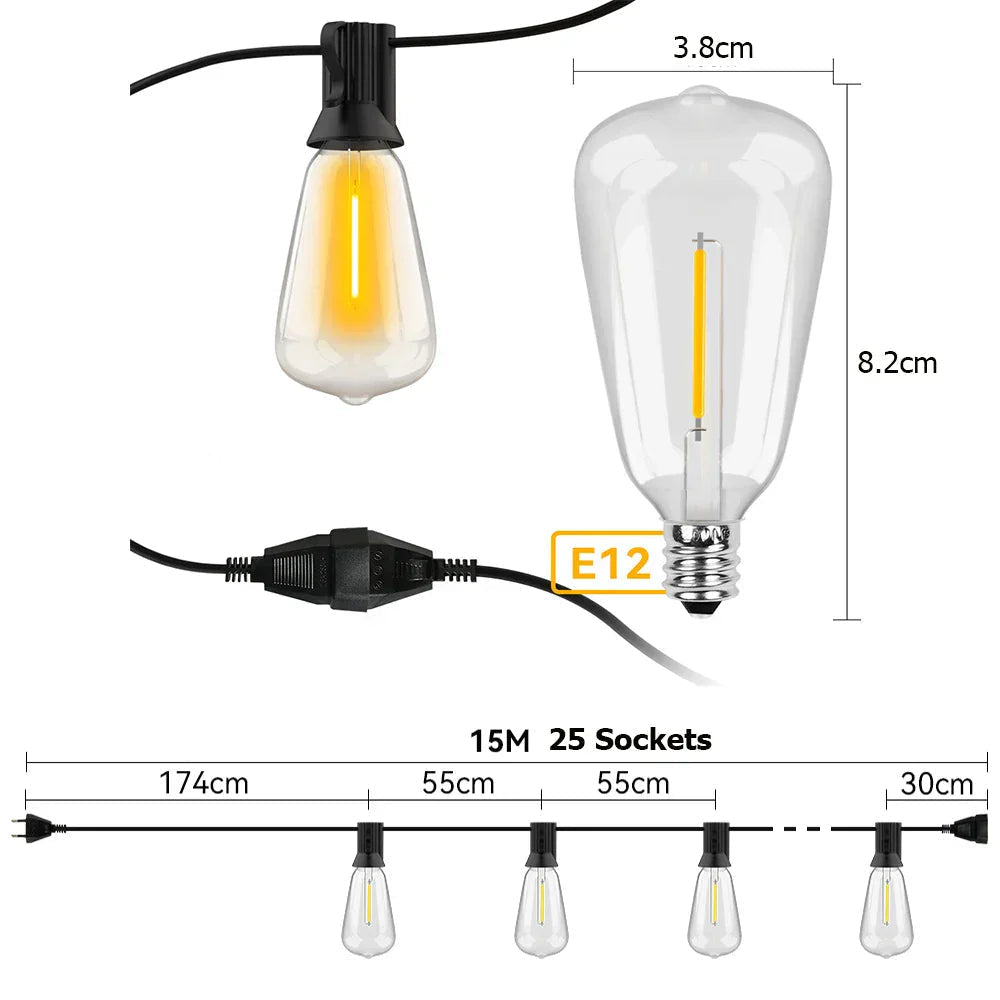 Väderbeständig LED-ljusslinga Carvallo