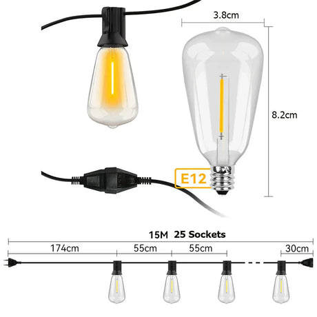Väderbeständig LED-ljusslinga Carvallo
