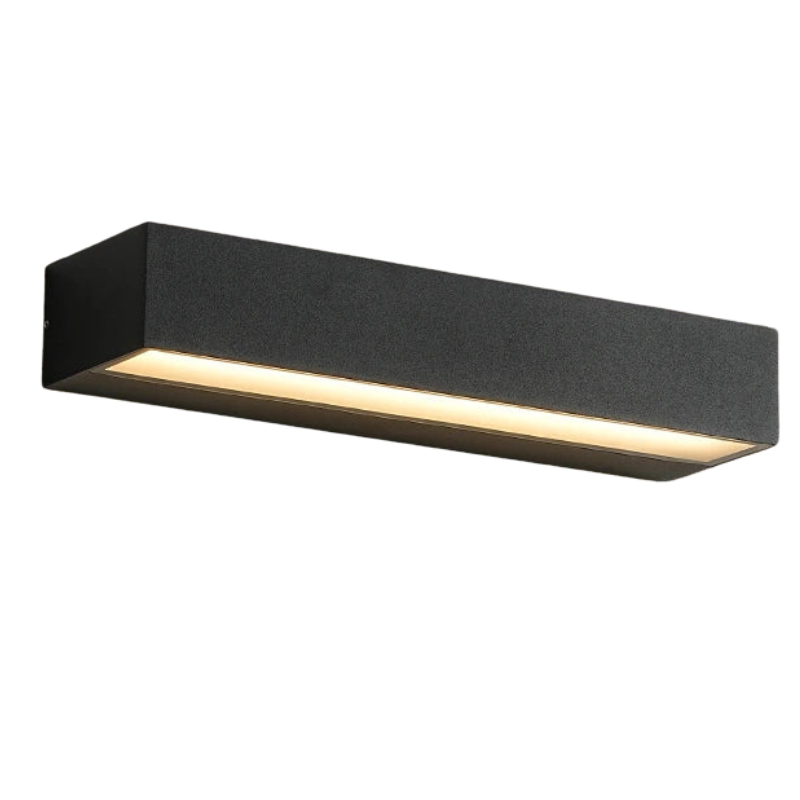 Carvallo LED Utomhusvägglampa | Modern & Energieffektiv | Vattentät & Hållbar | 30 cm Svartglasdesign Carvallo