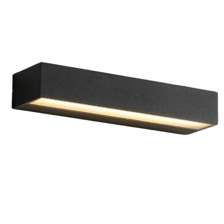 Carvallo LED Utomhusvägglampa | Modern & Energieffektiv | Vattentät & Hållbar | 30 cm Svartglasdesign Carvallo