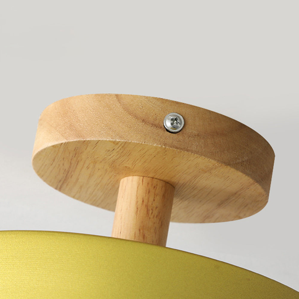 Industriell LED Taklampa | Trä & Järn Armatur | 12W Energibesparande Lampa | 7.09x3.94 in | Brick by Brick Carvallo