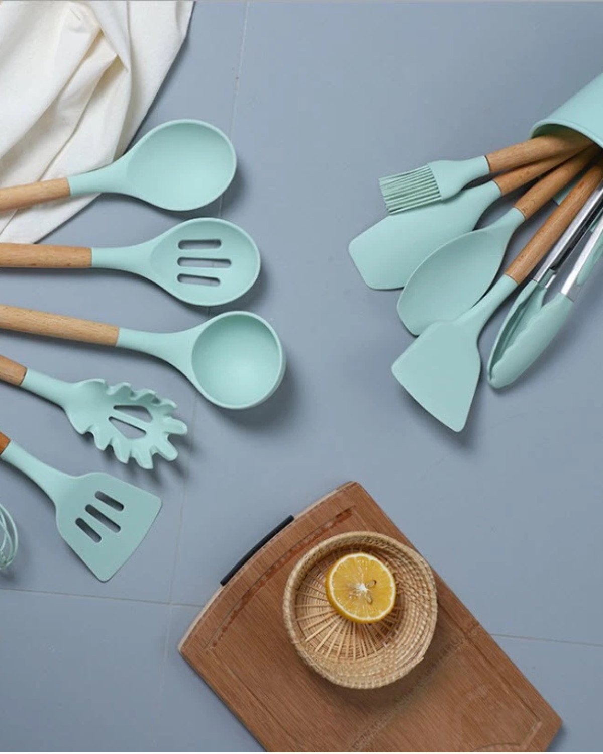 Carvallo – Miljövänligt Silikon Kökset med Bambu Handtag (12-delar) Carvallo
