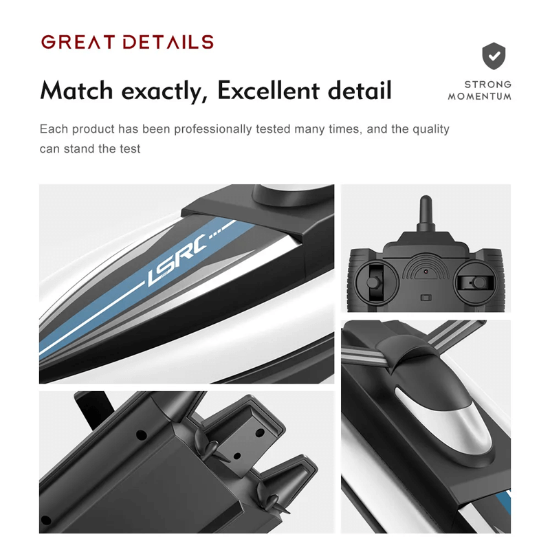 Snabb Fjärrstyrd Båt – 25km/h Racerbåt med IPX4 Vattentäthet och Vattenkylningssystem-Radiostyrt-BB-Hemnix