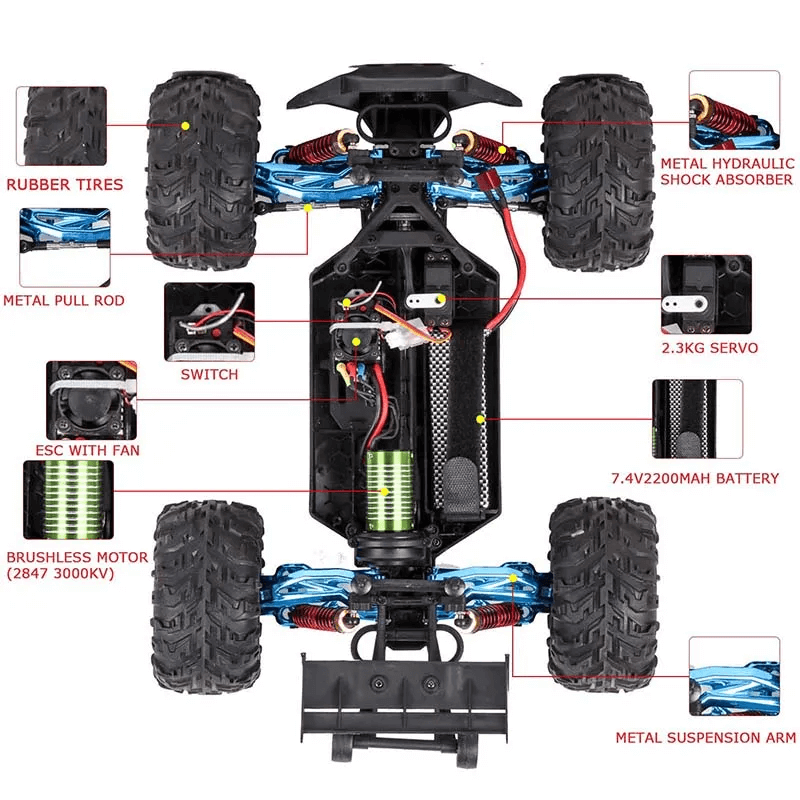 2.4G 4WD Borstlös RC-Bil – Hög Hastighet Off-Road Racingfordon med 80 km/h-Radiostyrt-BB-Hemnix