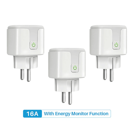 Smart WiFi-Kontakt 16A/20A – Röststyrd Uttagsadapter-Smarta Hem Elkontakt-BB-Smartkontakt 16A-3 st-Hemnix