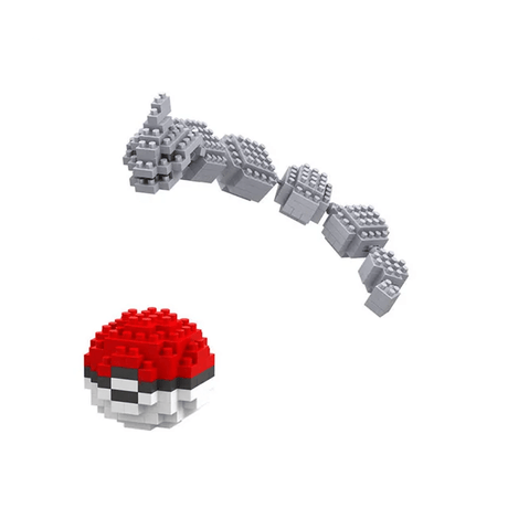 Poke Karaktärs Nanoblocks Anime Byggklossar-Byggsats-BB-Onix/PokeBall-Hemnix