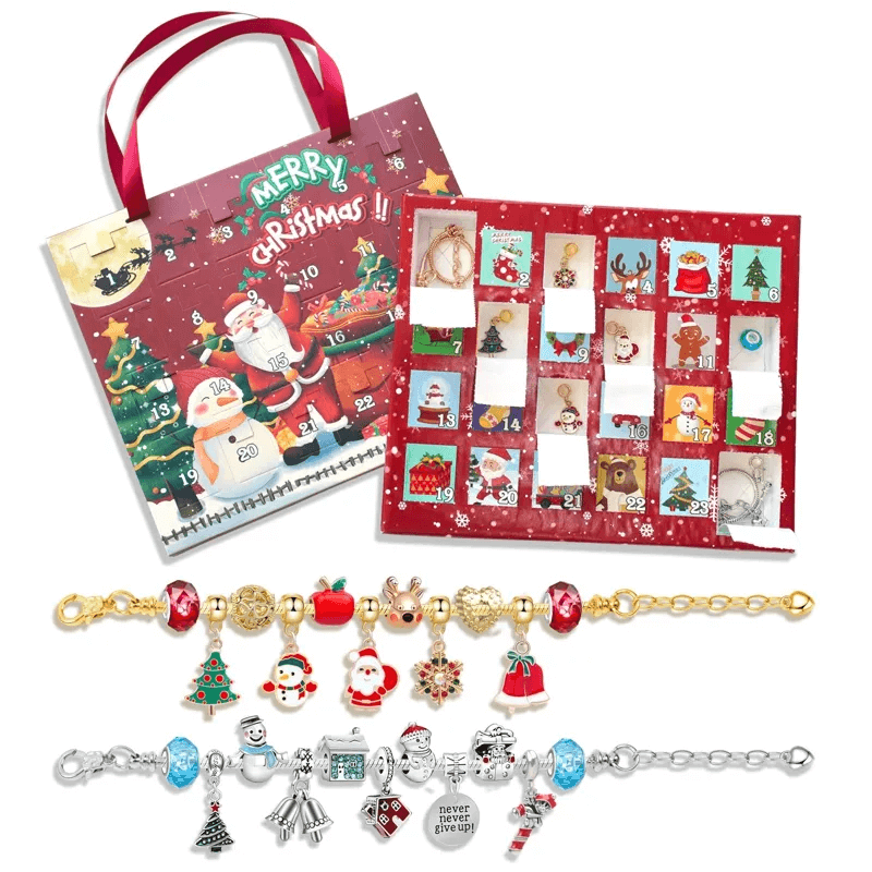 24 Dagar Julens Adventskalender Smyckesask - Berlocksarmband DIY-Jul-BB-Hemnix