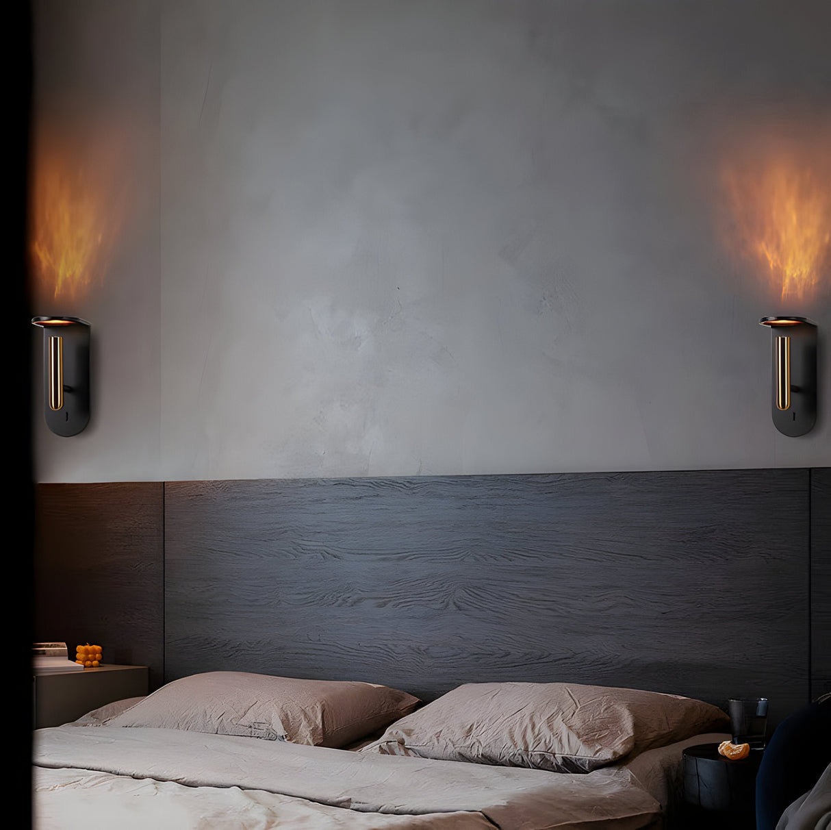 SkandaGlow - Justerbar nordisk LED-vägglampa med flammeffekt för en mysig atmosfär Carvallo