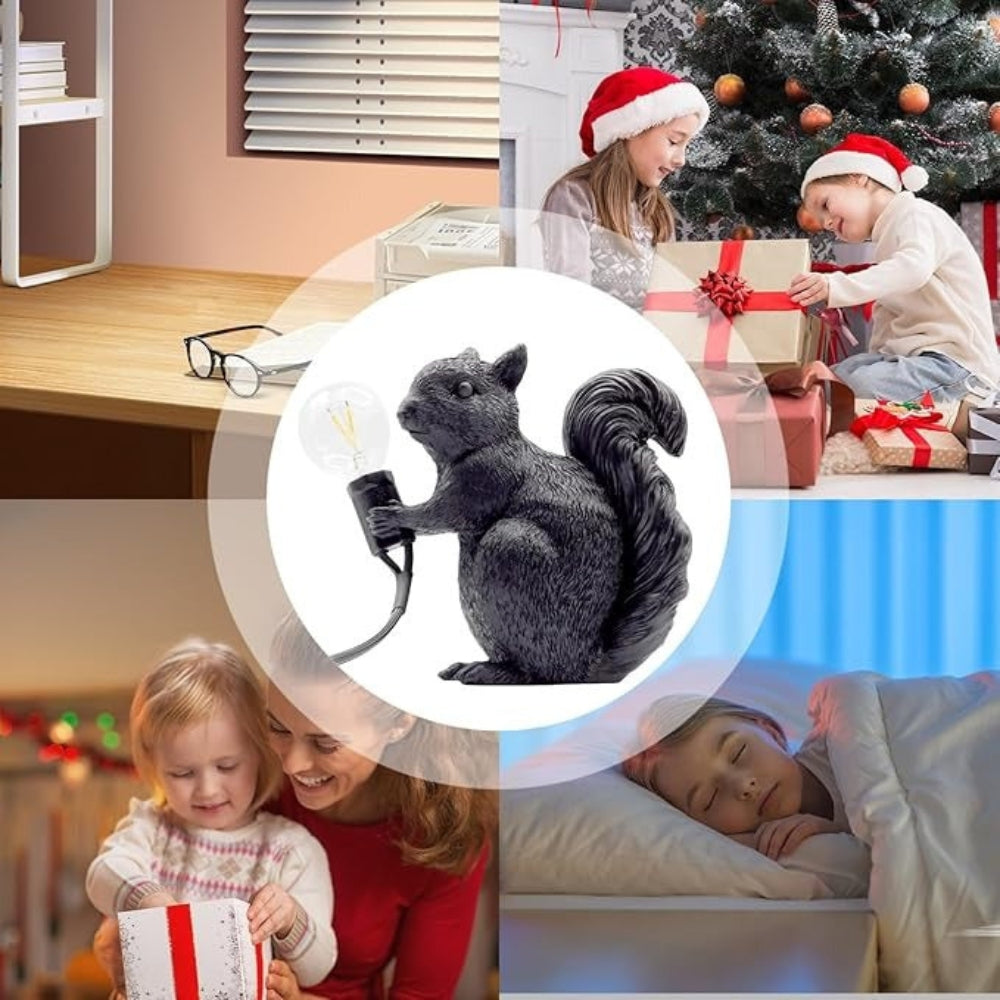 NuttyLume - Söt ekorre-ljusskulptur med LED-lampa och varm, mysig glöd Carvallo