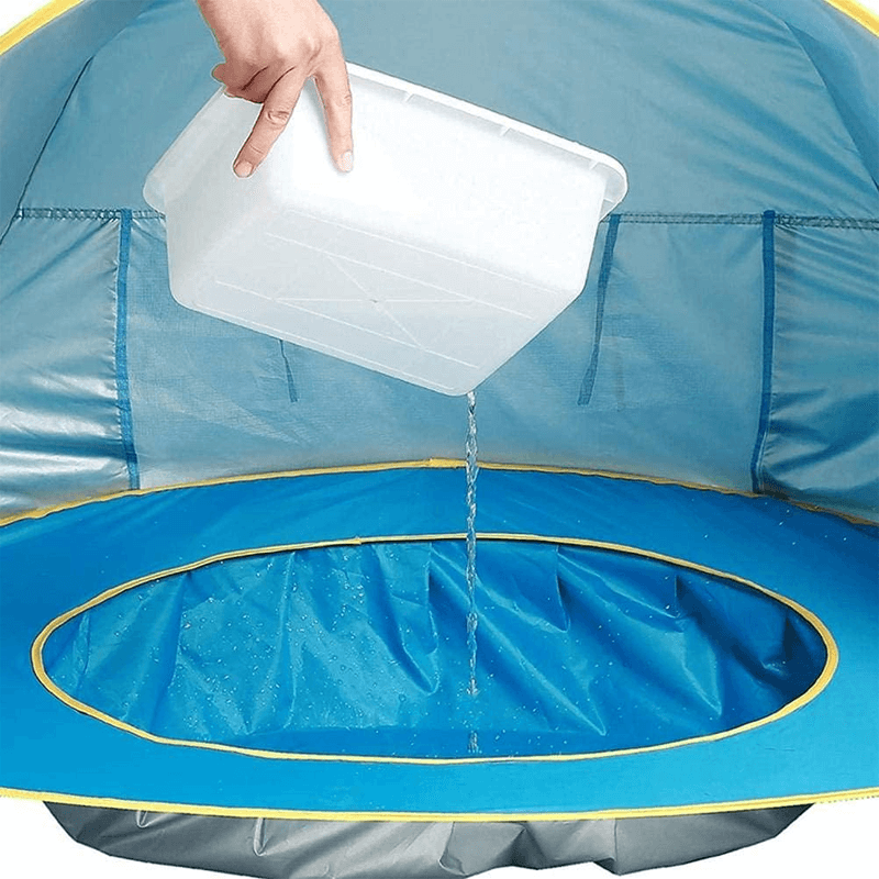Pop-Up UV-Tält med pool Strandtält Soltält-Barn-BB-Hemnix