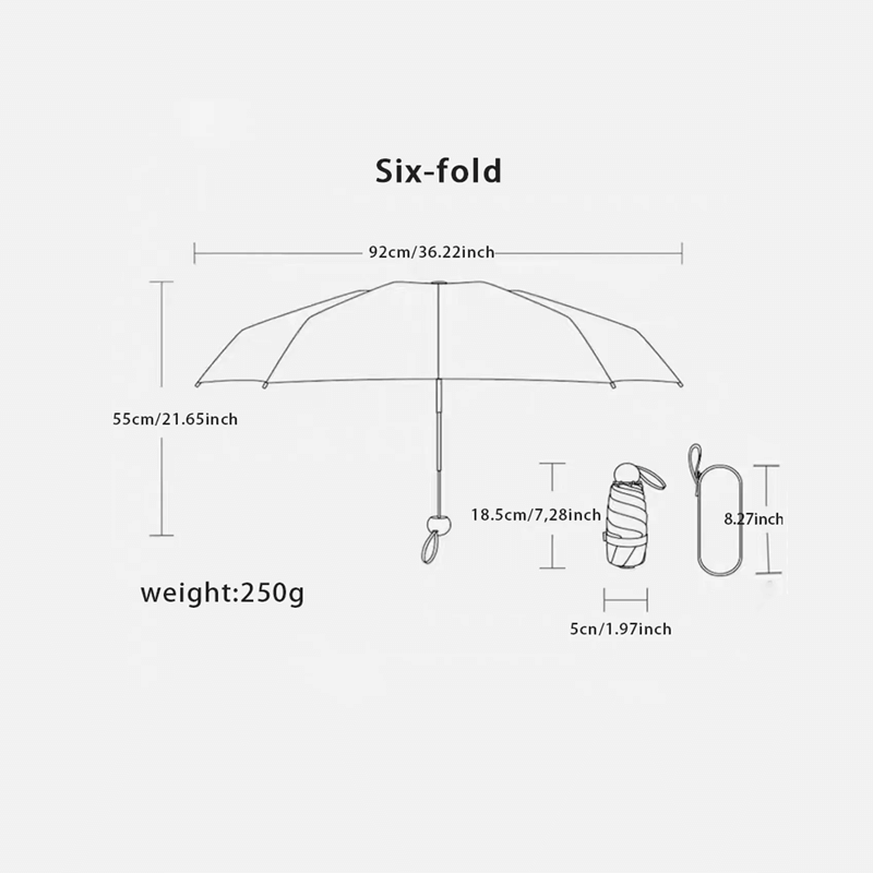 Kompakt Hopfällbart Paraply-Personligt-BB-Hemnix