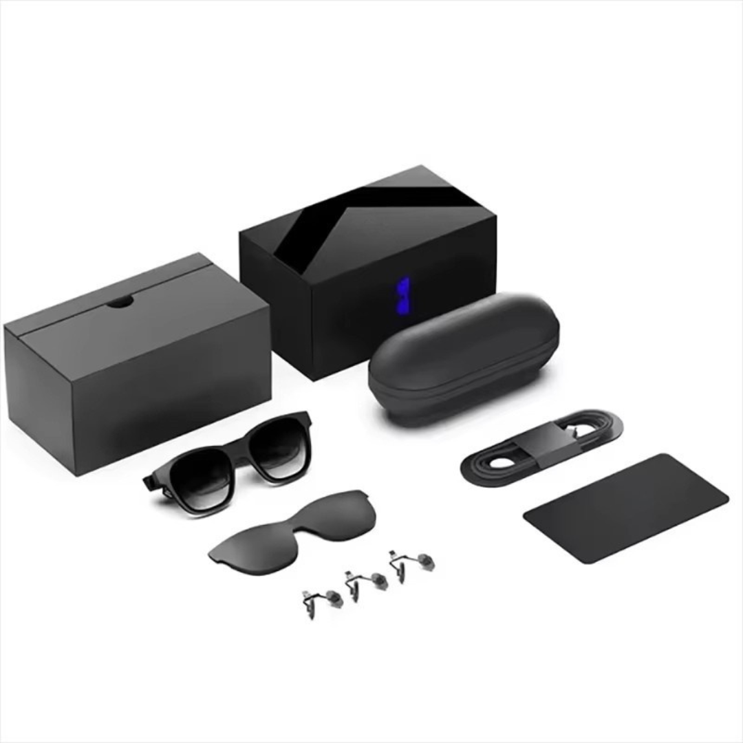 OptiView - Bärbara smarta AR-glasögon med 330 Tums Skärm 1080P HD 120Hz Lättvikt för Lång Användning-Solglasögon-BB-Hemnix