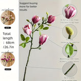 Set med 4 Realistiska Magnolia Blommor – Elegant och Tidlös för Bröllop och Lyxig Dekoration Carvallo