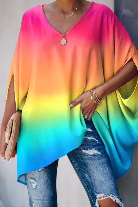 Dam Blus Bred Elegant Lätt Material Hemnix