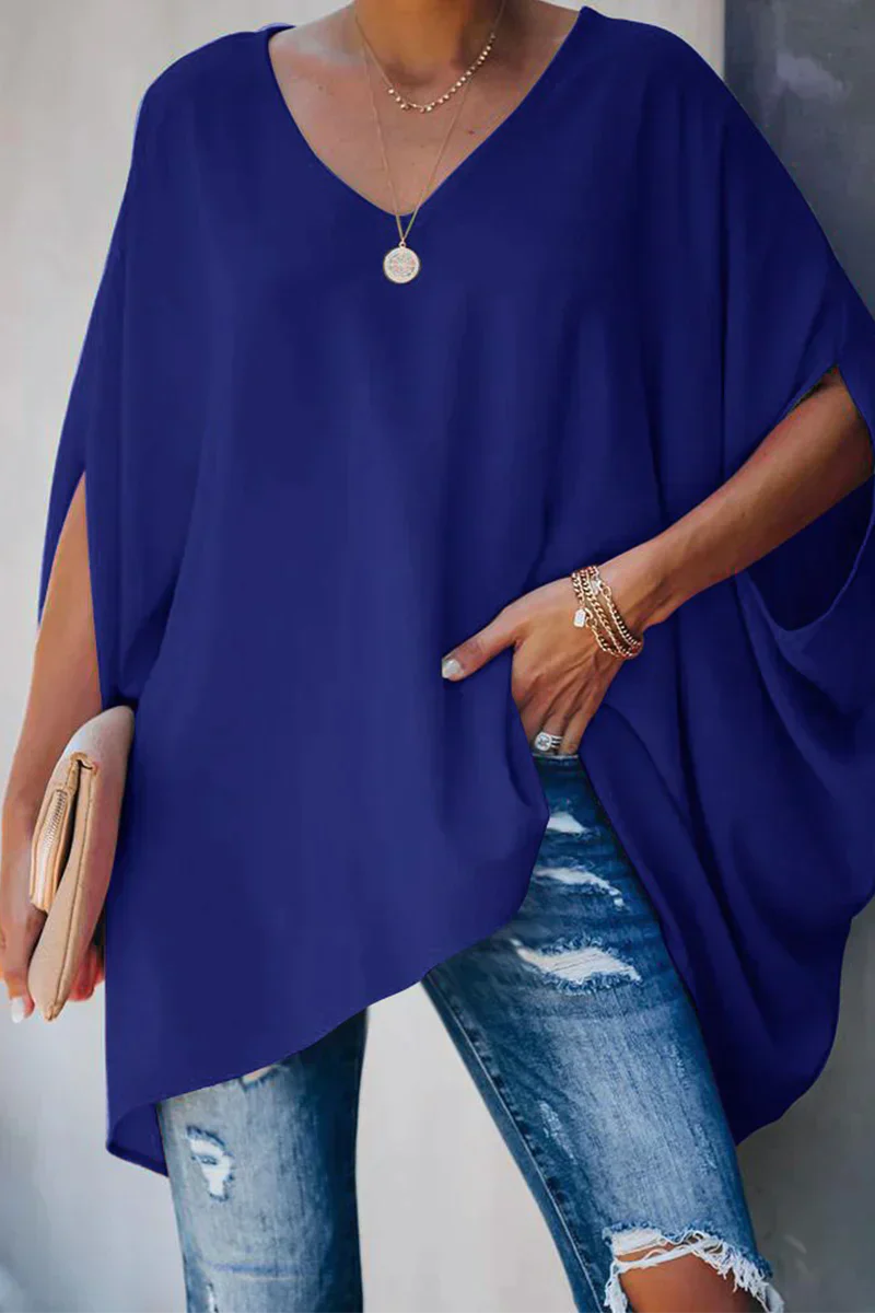 Dam Blus Bred Elegant Lätt Material