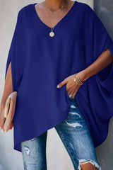 Dam Blus Bred Elegant Lätt Material