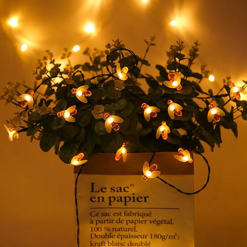 Solar ljusslinga bi – LED dekoration belysning för trädgård & terrass, utomhusbelysning med bidesign Carvallo