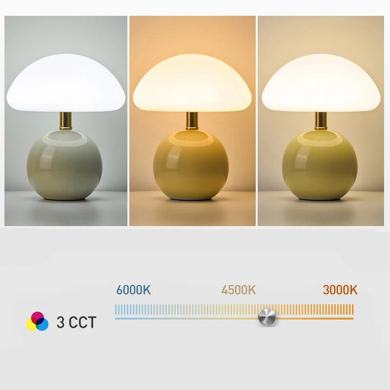 LumiGlass - Modern LED Bordslampa med Glasskärm | Dimbar & Energibesparande Carvallo