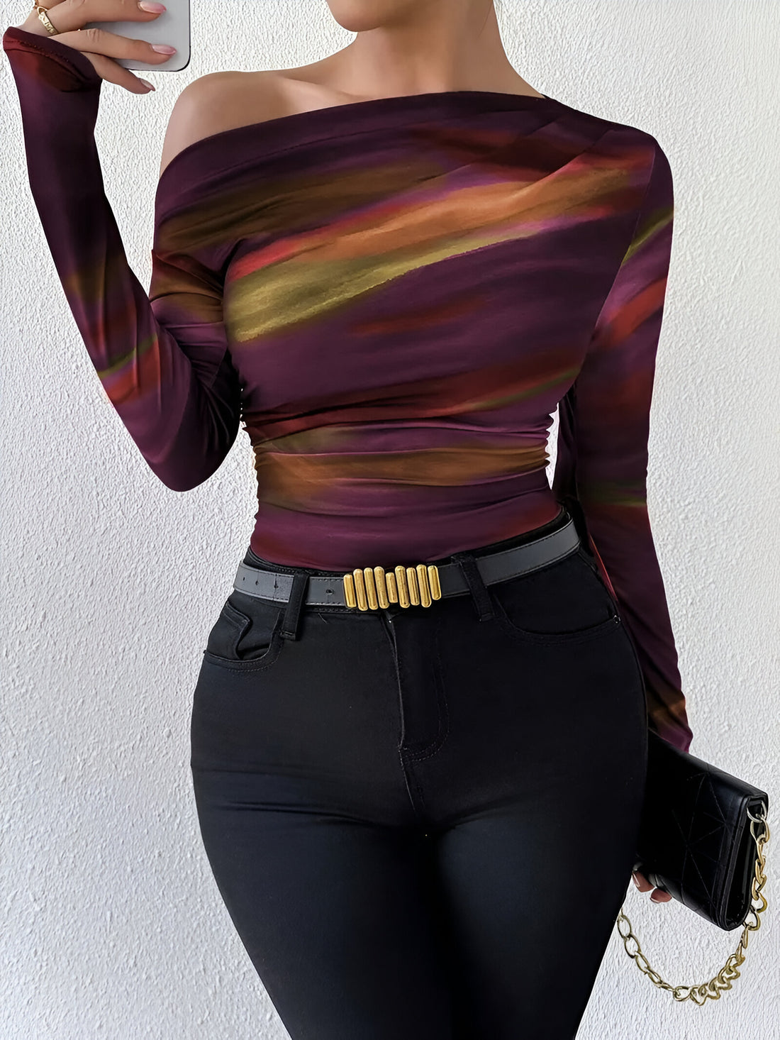 Dam Långärmad T-shirt Avslappnad 100% Bomull-T-shirts-Hemnix-Röd-XS-Hemnix