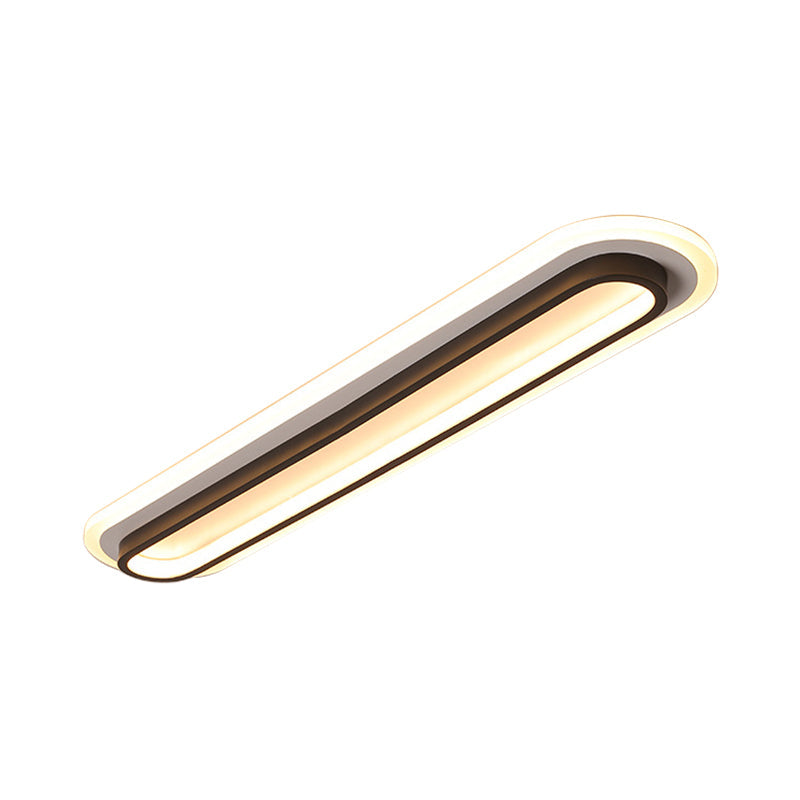 Oval LED Taklampa Svart/Vit med Akryldiffusor Carvallo